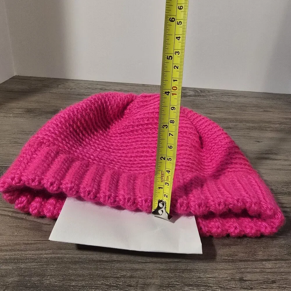Beanie, One Size, Pink, Single Crochet.